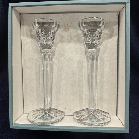 NIB JG Durand Villemont Crystal Candlesticks – Set of 2 - Picture 4 of 6